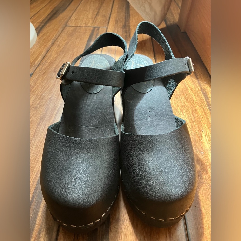 Lotta From Stockholm Black Leather Mules